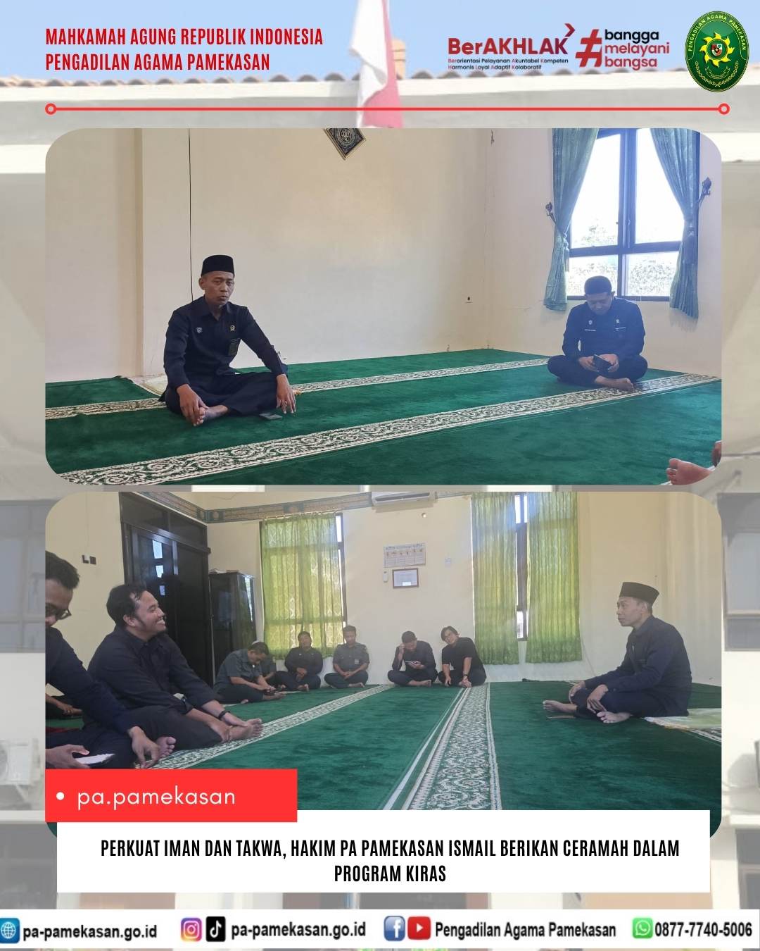 Perkuat Iman dan Takwa: Hakim PA Pamekasan Ismail Berikan Ceramah dalam Program KIRAS